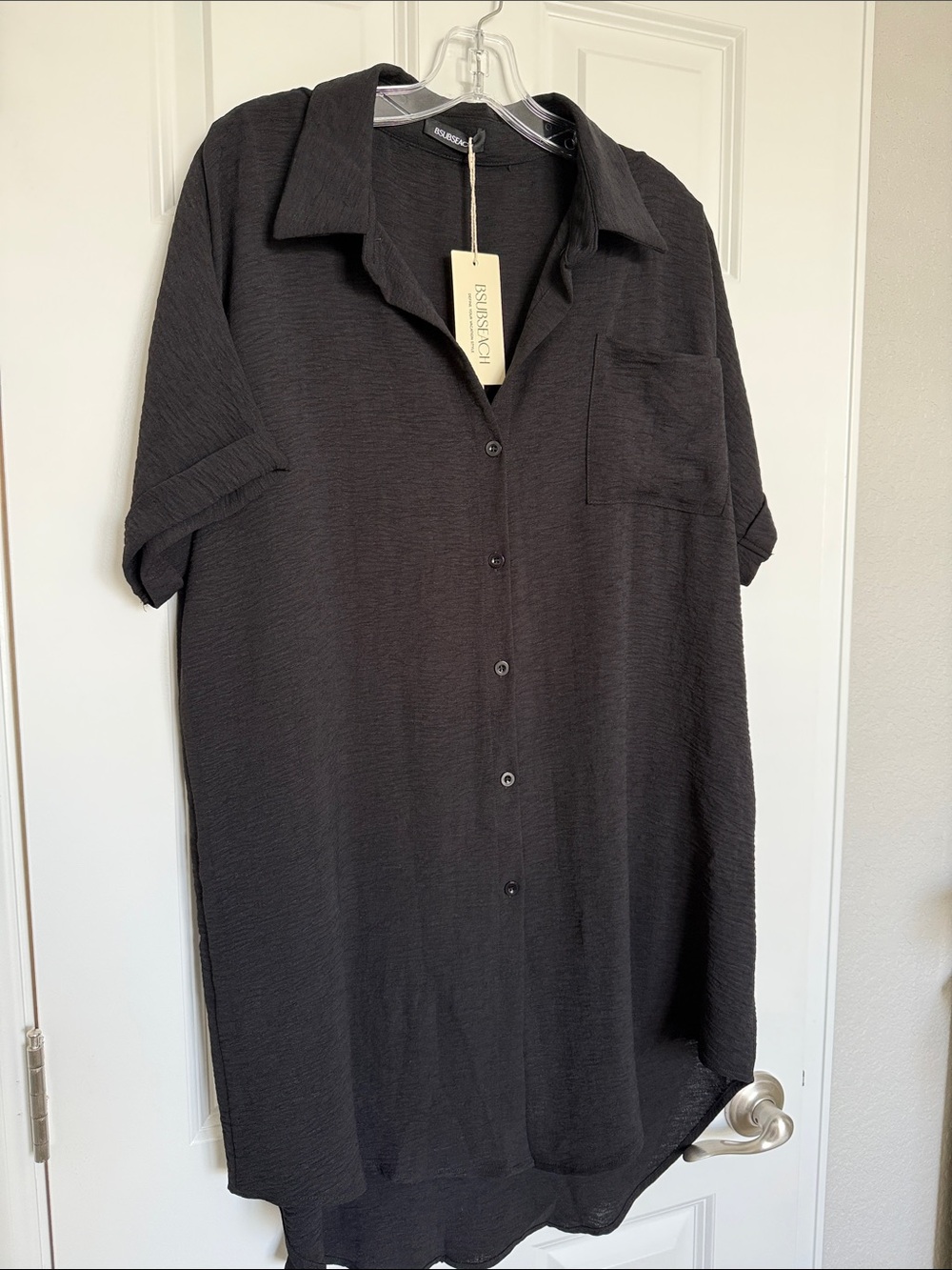 Casual Black Button-Front Swim Coverup by Island Company